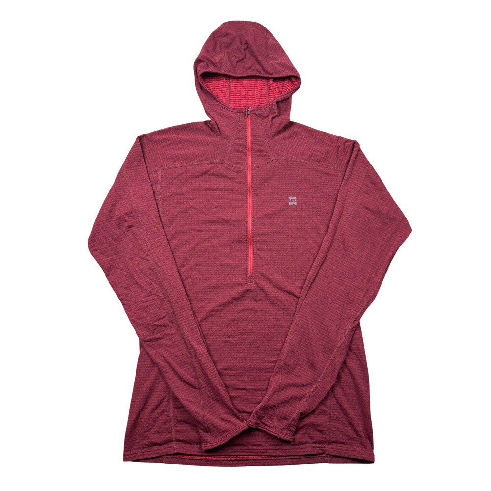 MEC Polartec Power Grid Half Zip Hoodie Men Large Outdoors Hiking Mid Layer
